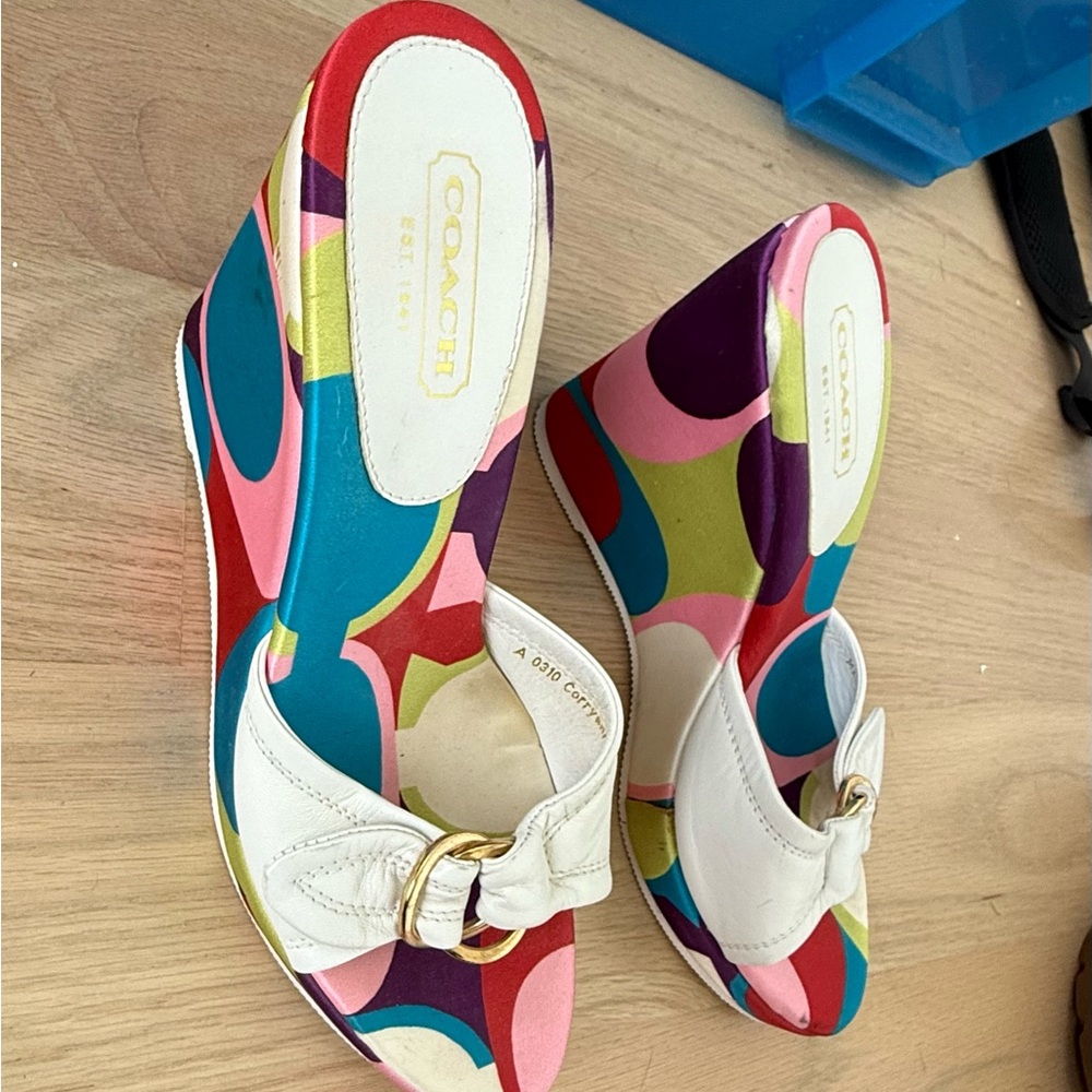 Coach Women's Multicolor Wedge Sandals